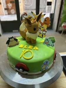Cake design thème Pokémon, anniversaire de l'Atelier Sucré de Nathalie à Toulon dans le var